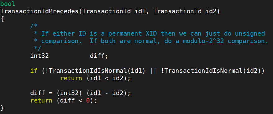 PostgreSQL如何判断事务新旧
